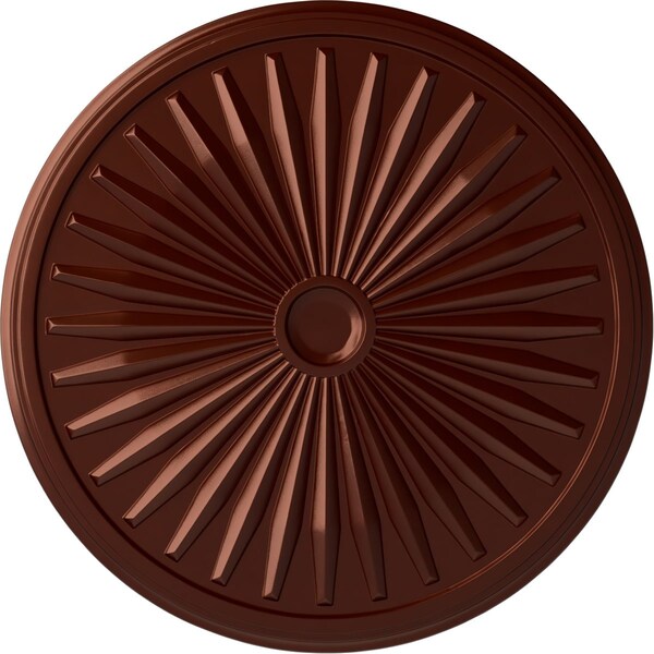 Ekena Millwork Leandros Ceiling Medallion (Fits Canopies up to 5"), 33 1/8"OD x 3 1/2"ID x 1 3/8"P, Antique Copper CM33LEACS - main